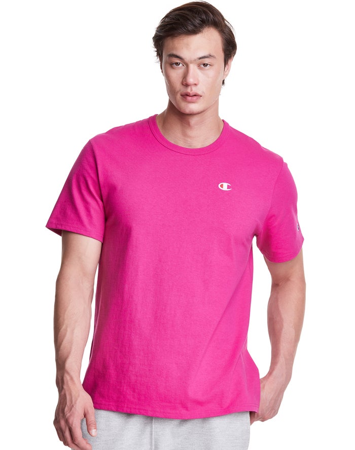 Champion Heritage C Logo Erkek Tişört Pembe ( WCHYJI028 )